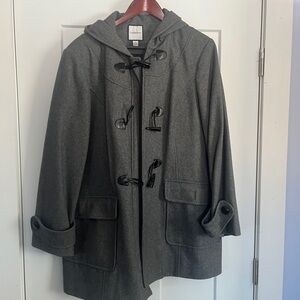 Croft & Barrow Charcoal Hooded Pea Coat